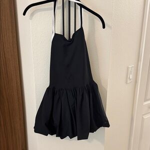 YPB Black Halter Dress with White Trim